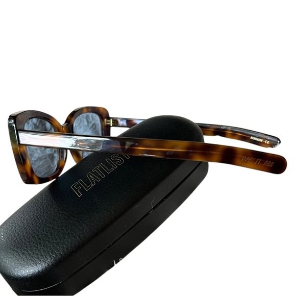 🌻NEW w/tags Flatlist Eazy Brown Tortoise Blue Tint Eyewear | Atmos - Picture 5 of 12